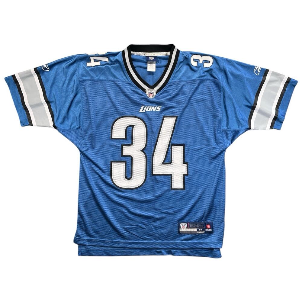Reebok NFL Detroit Lions Kevin Smith #34 Onfield Jersey Men’s Medium Blue
